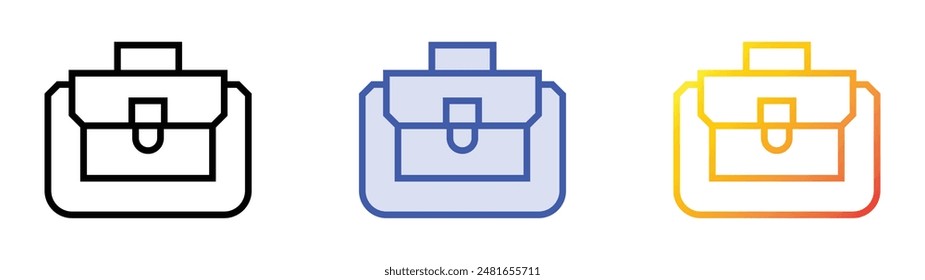 leather bag icon. Linear, Blue Fill and Gradient Style Design Isolated On White Background