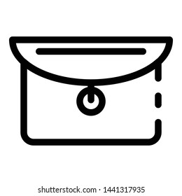 Leather bag icon. Outline leather bag vector icon for web design isolated on white background