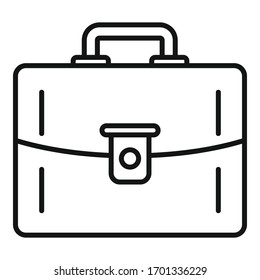 Ledersack-Symbol. Outline-Lederbeutel-Vektorillustration-Symbol für Webdesign einzeln auf weißem Hintergrund
