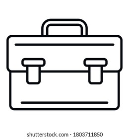 Ledersack-Symbol. Outline-Ledertasche, Vektorsymbol für Webdesign einzeln auf weißem Hintergrund