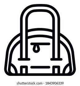 Icono de la bolsa de cuero. Icono de vector de bolsa de cuero de contorno para diseño web aislado en fondo blanco