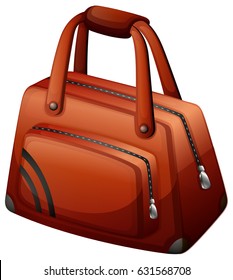Leather bag on white