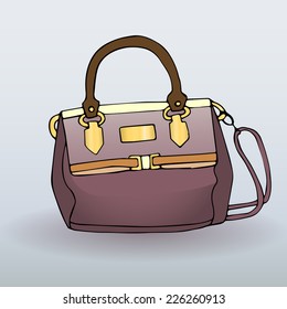 leather bag - vector illustration