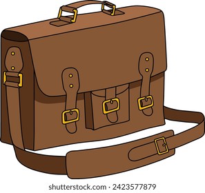  ilustración vectorial de bolso de cuero aislada en fondo blanco
