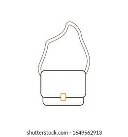 Ledertasche, weißer Hintergrund, Vektorillustration