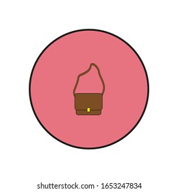 Ledertasche, weißer Hintergrund, Vektorillustration