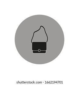 leather bag white background, icon vector