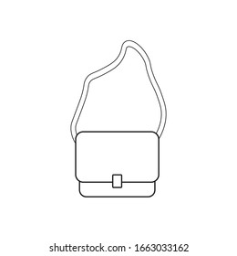leather bag white background, icon vector