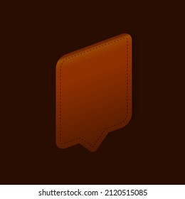 Etiqueta de cuero ilustración vectorial, signo vacío y símbolo de plantilla de látex elemento de diseño retro