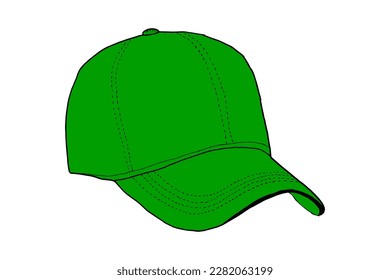 Leather baseball cap isolated on white background.