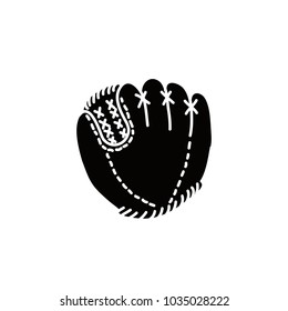 leather baseball glove doodle icon
