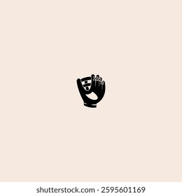 Leather baseball glove icon flat vector design.