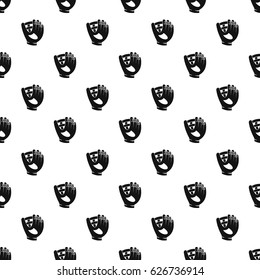 Leather baseball glove pattern seamless in simple style vector illustration