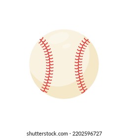 Leather baseball with red stitched seams. Popular softball tournaments.