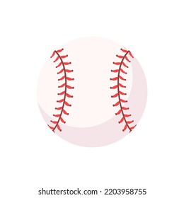 Leather baseball with red stitched seams. Popular softball tournaments.