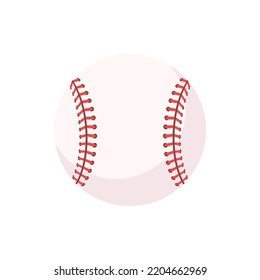 Leather baseball with red stitched seams. Popular softball tournaments.