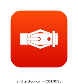 Leather belt icon digital red for any design isolated on white vector illustration