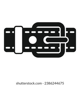 Leather belt icon simple vector. Craft decorative. Fashion design accessories