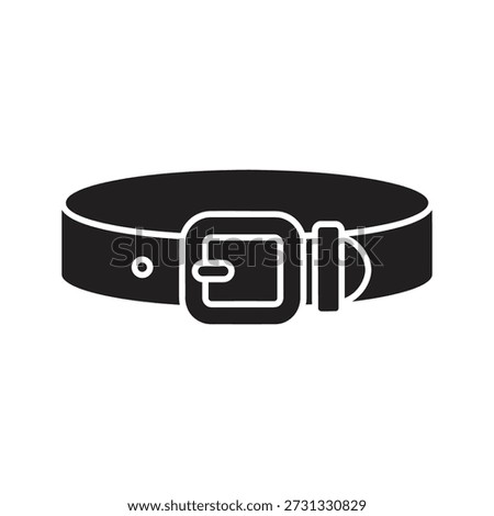 Leather belt icon vector illustration showing waist strap buckle fashion accessory clothing wear style trousers pants concept isolated white background design element