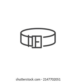 Leather belt line icon. linear style sign for mobile concept and web design. Belt outline vector icon. Symbol, logo illustration. Vector graphics