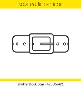 Leather belt linear icon. Thin line illustration. Contour symbol. Vector isolated outline drawing
