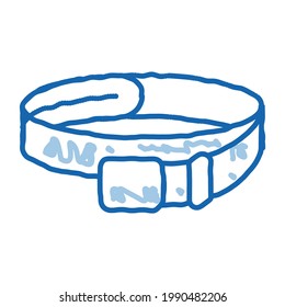 leather belt sketch icon vector. Hand drawn blue doodle line art leather belt sign. isolated symbol illustration
