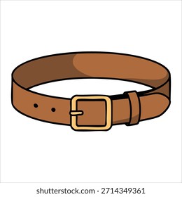 leather belt vector art isolated on white background
