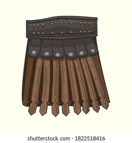 Leather belt warrior vector on light yellow background