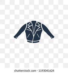 Leather Biker Jacket vector icon isolated on transparent background, Leather Biker Jacket transparency concept can be used web and mobile