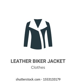 Leather biker jacket vector icon on white background. Flat vector leather biker jacket icon symbol sign from modern clothes collection for mobile concept and web apps design.