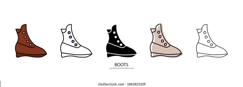 icono de tipo vector botas de cuero