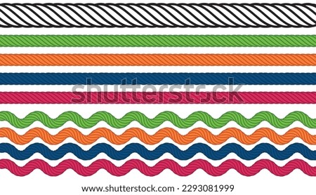 LEATHER BRAIDED STRAP ACCESSORIES IN MULTICOLOR VECTOR SKETCH