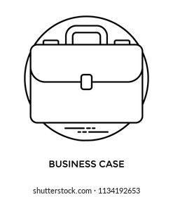 A leather briefcase is designed to offer business case icon 