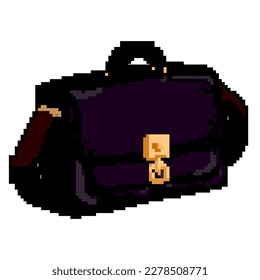 leather briefcase game pixel art retro vector. bit cash leather briefcase video arcade. old vintage illustration