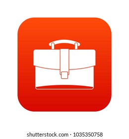 Leather briefcase icon digital red for any design isolated on white vector illustration