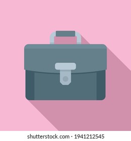 Leather briefcase icon. Flat illustration of Leather briefcase vector icon for web design