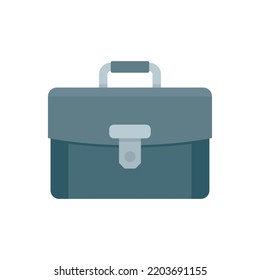 Leather briefcase icon. Flat illustration of Leather briefcase vector icon isolated on white background