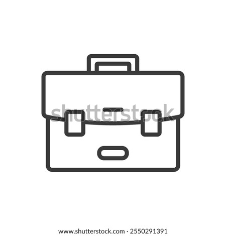 Leather briefcase, icon in line design. Leather, briefcase, business, professional, bag, office, accessories on white background vector. Leather briefcase editable stroke icon