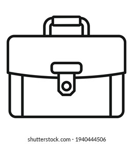 Leather briefcase icon. Outline Leather briefcase vector icon for web design isolated on white background