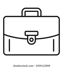 Icono del maletín de cuero. Icono del vector del maletín de cuero de esquema para diseño web aislado en fondo blanco
