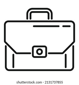 Leather briefcase icon outline vector. Work bag. Money document