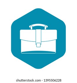 Leather briefcase icon. Simple illustration of leather briefcase vector icon for web