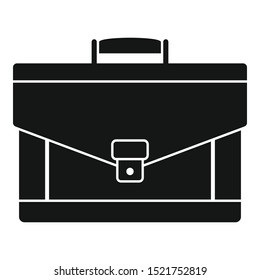 Leather briefcase icon. Simple illustration of leather briefcase vector icon for web design isolated on white background