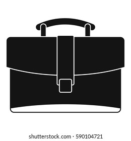 Leather briefcase icon. Simple illustration of leather briefcase vector icon for web