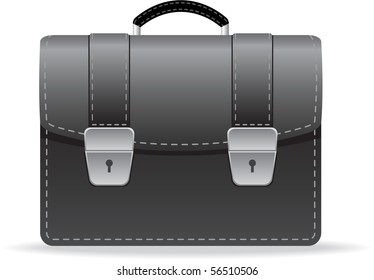 leather briefcase isolated on white