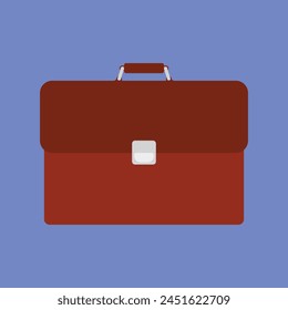 leather briefcase male business bag. work suitcase. office case Icon Vector Illustration