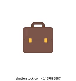 leather briefcase on a white background in flat