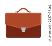 leather briefcase vector illustration Flat design style Clipart