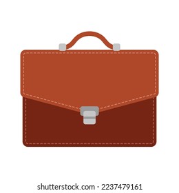 leather briefcase vector illustration Flat design style Clipart