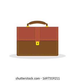 Imagen de vector de maletín de cuero, Ilustración de icono de maletín de negocio